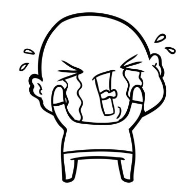 çizgi film ağlayan kel adam