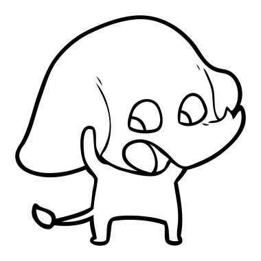 vektör çizim sevimli çizgi fil