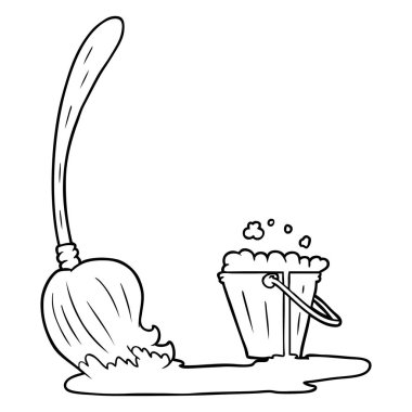 karikatür paspas ve kova