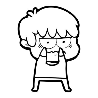 rahatsız çizgi film çocuk vektör çizim