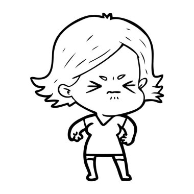 vektör çizim karikatür kızgın kadın