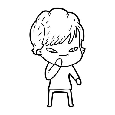 vektör çizim karikatür mutlu kadın