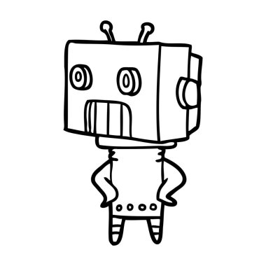 Çizgi film robotunun vektör çizimi