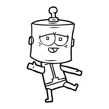 Çizgi film robotunun vektör çizimi