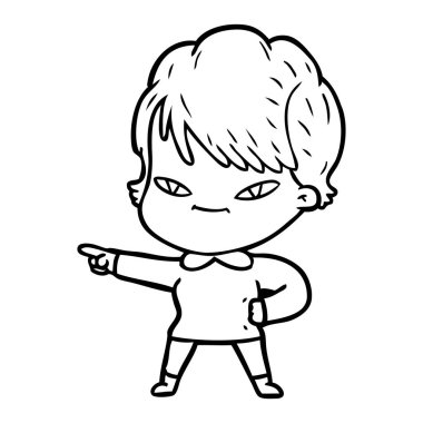 vektör çizim karikatür mutlu kadın