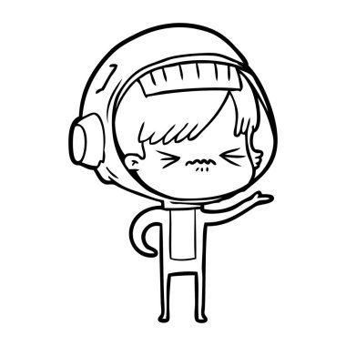 vektör çizim karikatür astronot kadın