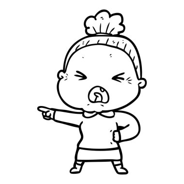 çizgi film kızgın yaşlı kadın