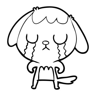 sevimli çizgi köpek ağlıyor