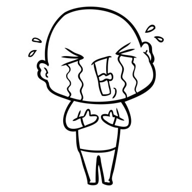 çizgi film ağlayan kel adam