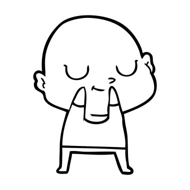 vektör çizim karikatür kel adam