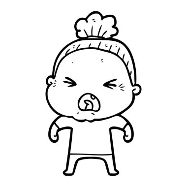 çizgi film kızgın yaşlı kadın