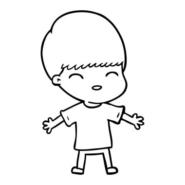 mutlu çizgi film çocuk vektör çizim