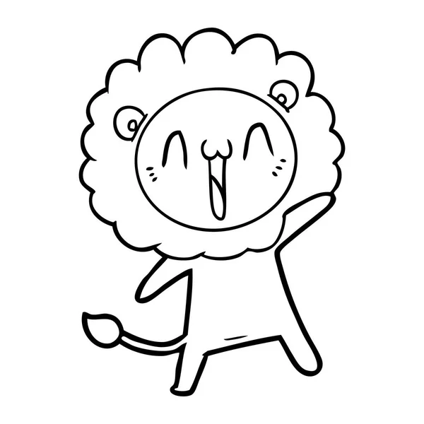 Vector Εικονογράφηση Της Ευτυχισμένη Καρτούν Lion — Διανυσματικό Αρχείο