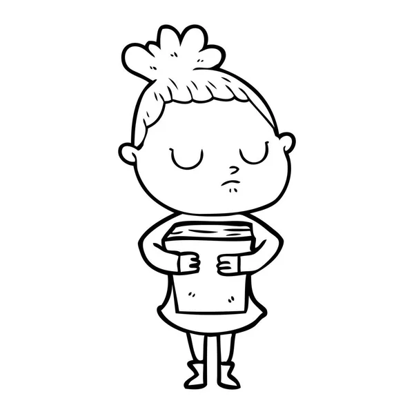 Vectorillustratie Van Cartoon Kalme Vrouw — Stockvector