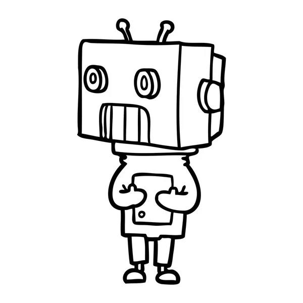 Vektor Illustration Tecknad Robot — Stock vektor