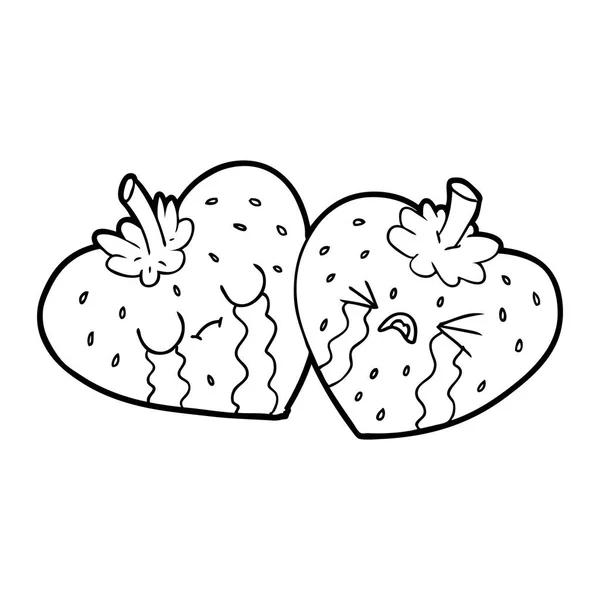 Vector Illustration Cartoon Strawberries — Stock Vector