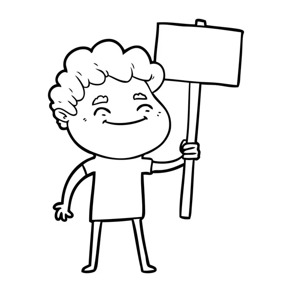 Ilustração Vetorial Homem Amigável Desenhos Animados — Vetor de Stock