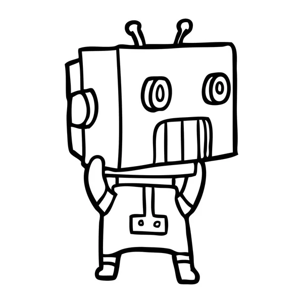 Çizgi Film Robotunun Vektör Çizimi — Stok Vektör