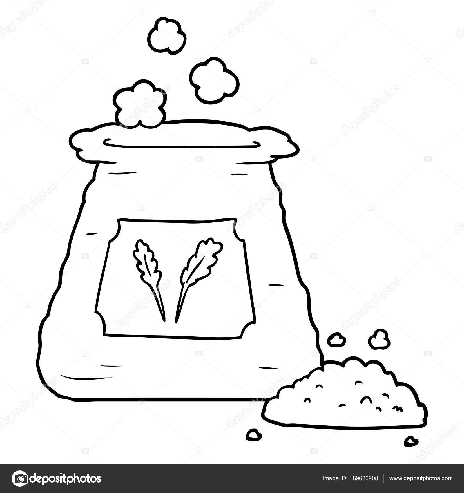 Cartoon Bag Flour Vector Image By C Lineartestpilot Vector Stock