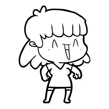 Çizgi filmdeki kadının vektör çizimi