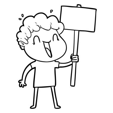 vektör çizim karikatür mutlu adam