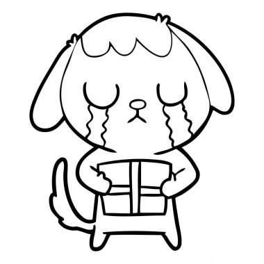 sevimli çizgi köpek Noel hediyesi ile