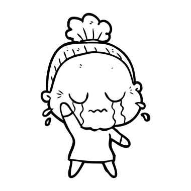 çizgi film ağlayan yaşlı kadın