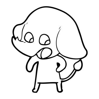 vektör çizim sevimli çizgi fil