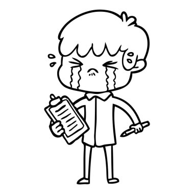 vektör çizim karikatür çocuk ağlıyor