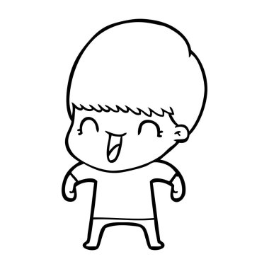 mutlu çizgi film çocuk vektör çizim