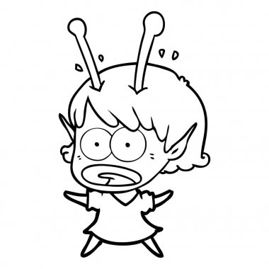 çizgi film şok uzaylı kız