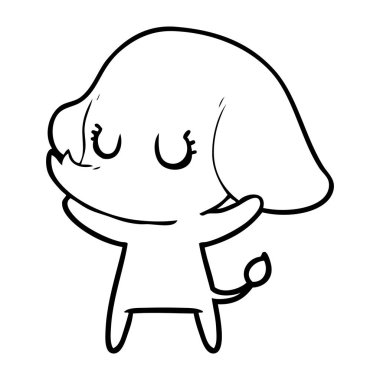 vektör çizim sevimli çizgi fil