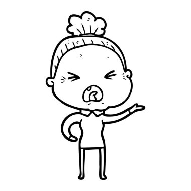 çizgi film kızgın yaşlı kadın