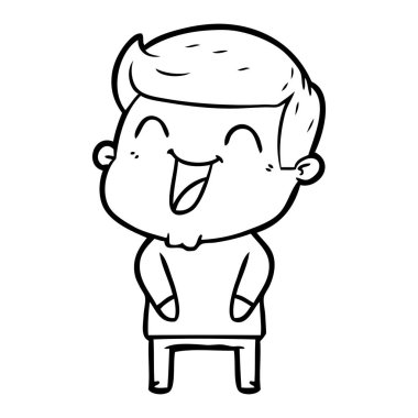  vektör çizim karikatür man gülüyor