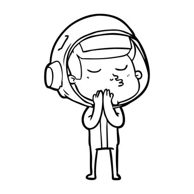  vektör çizim karikatür emin astronot