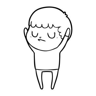  vektör çizim karikatür huysuz çocuk