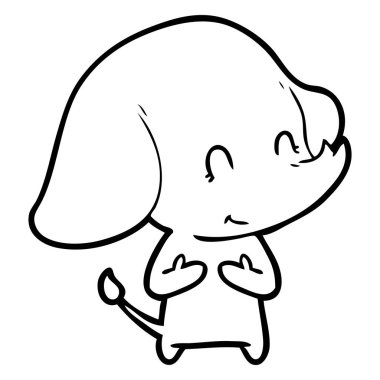 vektör çizim sevimli çizgi fil