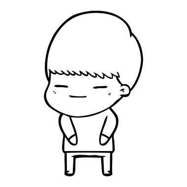 vektör çizim karikatür kendini beğenmiş çocuk