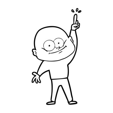 karikatür kel adam bakıyor