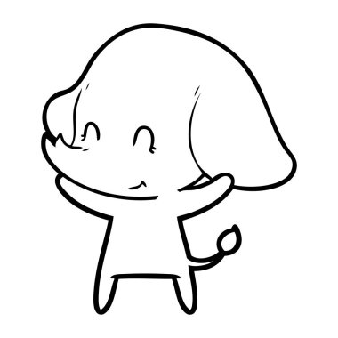 vektör çizim sevimli çizgi fil