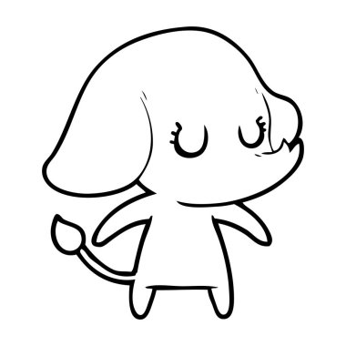 vektör çizim sevimli çizgi fil