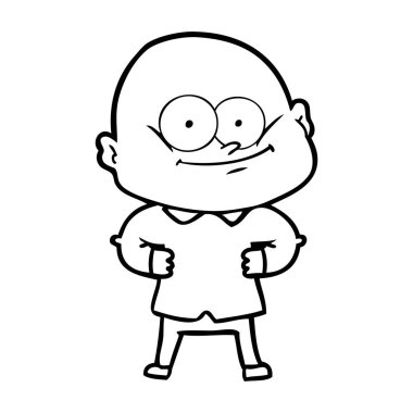 karikatür kel adam bakıyor