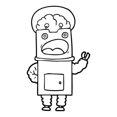 Çizgi film robotunun vektör çizimi