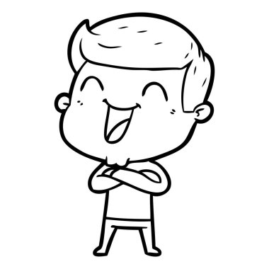  vektör çizim karikatür man gülüyor