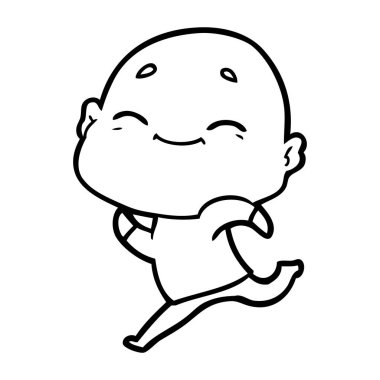 mutlu karikatür kel adam