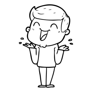  vektör çizim karikatür man gülüyor