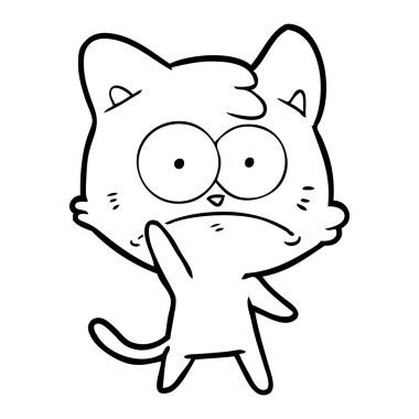 vektör çizim karikatür gergin kedi