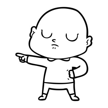 vektör çizim karikatür kel adam