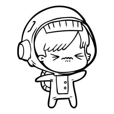 vektör çizim karikatür astronot kadın