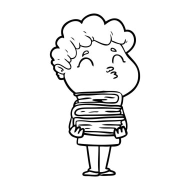 surat asmayı çizgi film adam vektör çizim